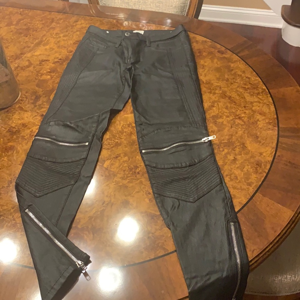 Black jeans with zippers
